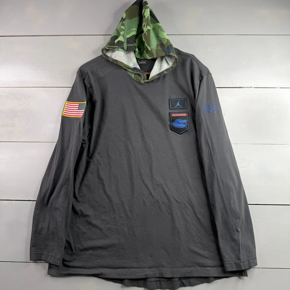 Jordan Florida Gators Hoodie Shirt Mens XL Charcoal Gray Military Camo